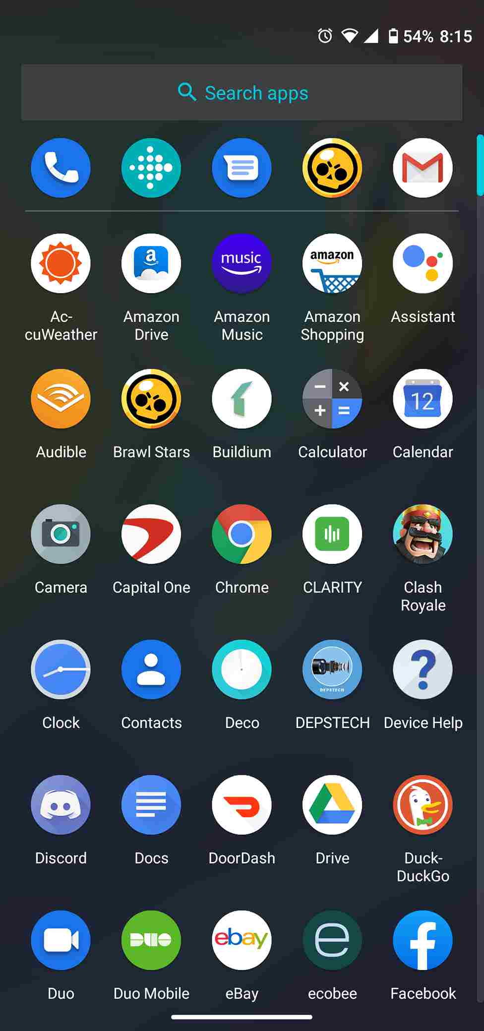 App Drawer on Android 10 1